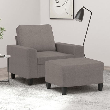 Vidaxl fauteuil met voetenbank 60 cm stof taupe