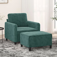 Vidaxl fauteuil met voetenbank 60 cm fluweel donkergroen