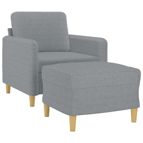 Vidaxl fauteuil met voetenbank 60 cm stof lichtgrijs