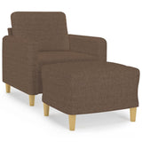 Vidaxl fauteuil met voetenbank 60 cm stof bruin