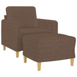 Vidaxl fauteuil met voetenbank 60 cm stof bruin