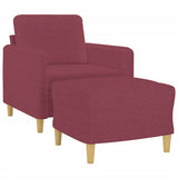 Vidaxl fauteuil met voetenbank 60 cm stof wijnrood