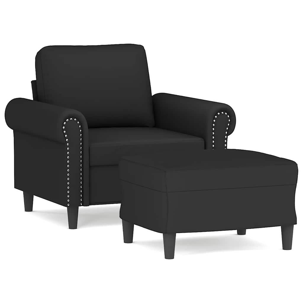 Vidaxl fauteuil met voetenbank 60 cm fluweel zwart