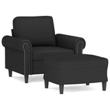 Vidaxl fauteuil met voetenbank 60 cm fluweel zwart