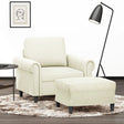 Vidaxl fauteuil met voetenbank 60 cm fluweel crèmekleurig