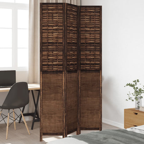 Vidaxl kamerscherm met 3 panelen massief paulowniahout donkerbruin