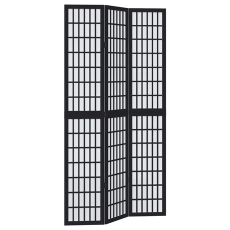 Vidaxl kamerscherm met 3 panelen massief paulowniahout zwart