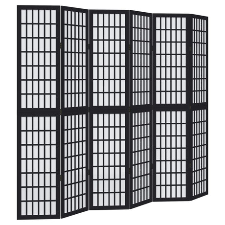 Vidaxl kamerscherm met 6 panelen massief paulowniahout zwart