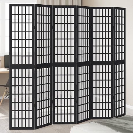 Vidaxl kamerscherm met 6 panelen massief paulowniahout zwart