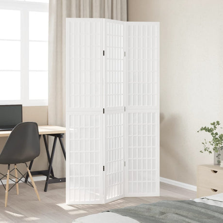 Vidaxl kamerscherm met 3 panelen massief paulowniahout wit