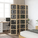 Vidaxl kamerscherm met 4 panelen massief paulowniahout bruin en zwart