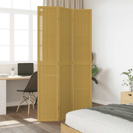 Vidaxl kamerscherm met 3 panelen massief paulowniahout bruin