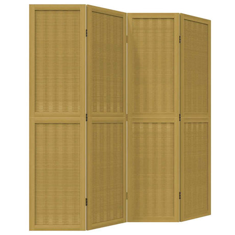 Vidaxl kamerscherm met 4 panelen massief paulowniahout bruin