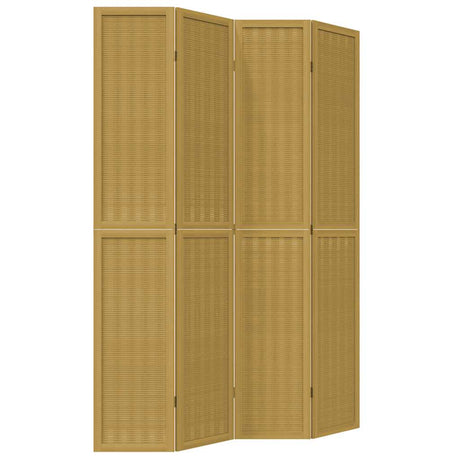 Vidaxl kamerscherm met 4 panelen massief paulowniahout bruin