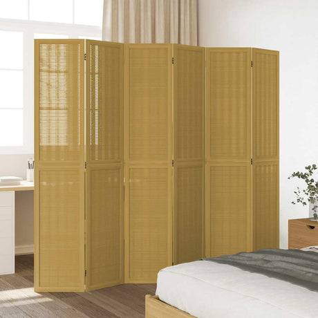 Vidaxl kamerscherm met 6 panelen massief paulowniahout bruin