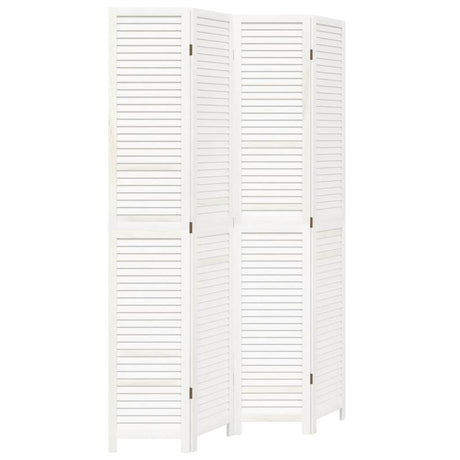 Vidaxl kamerscherm met 4 panelen massief paulowniahout retro wit