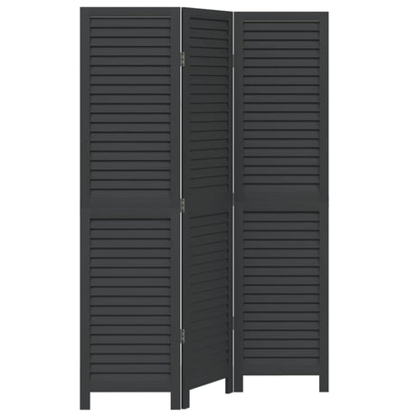 Vidaxl kamerscherm met 3 panelen massief paulowniahout zwart