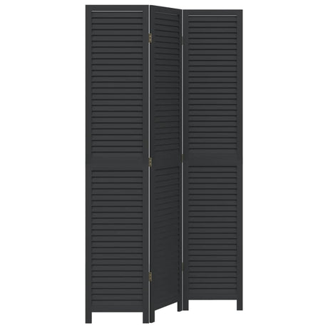 Vidaxl kamerscherm met 3 panelen massief paulowniahout zwart
