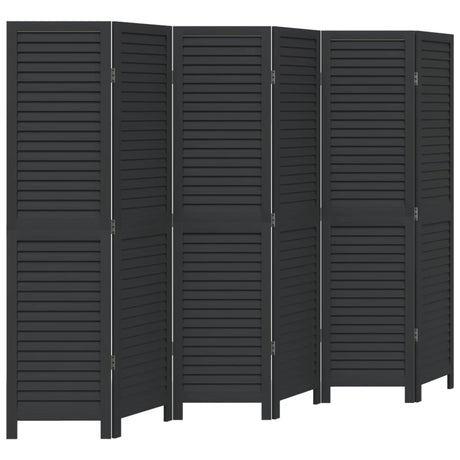 Vidaxl kamerscherm met 6 panelen massief paulowniahout zwart