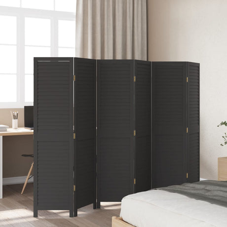 Vidaxl kamerscherm met 6 panelen massief paulowniahout zwart