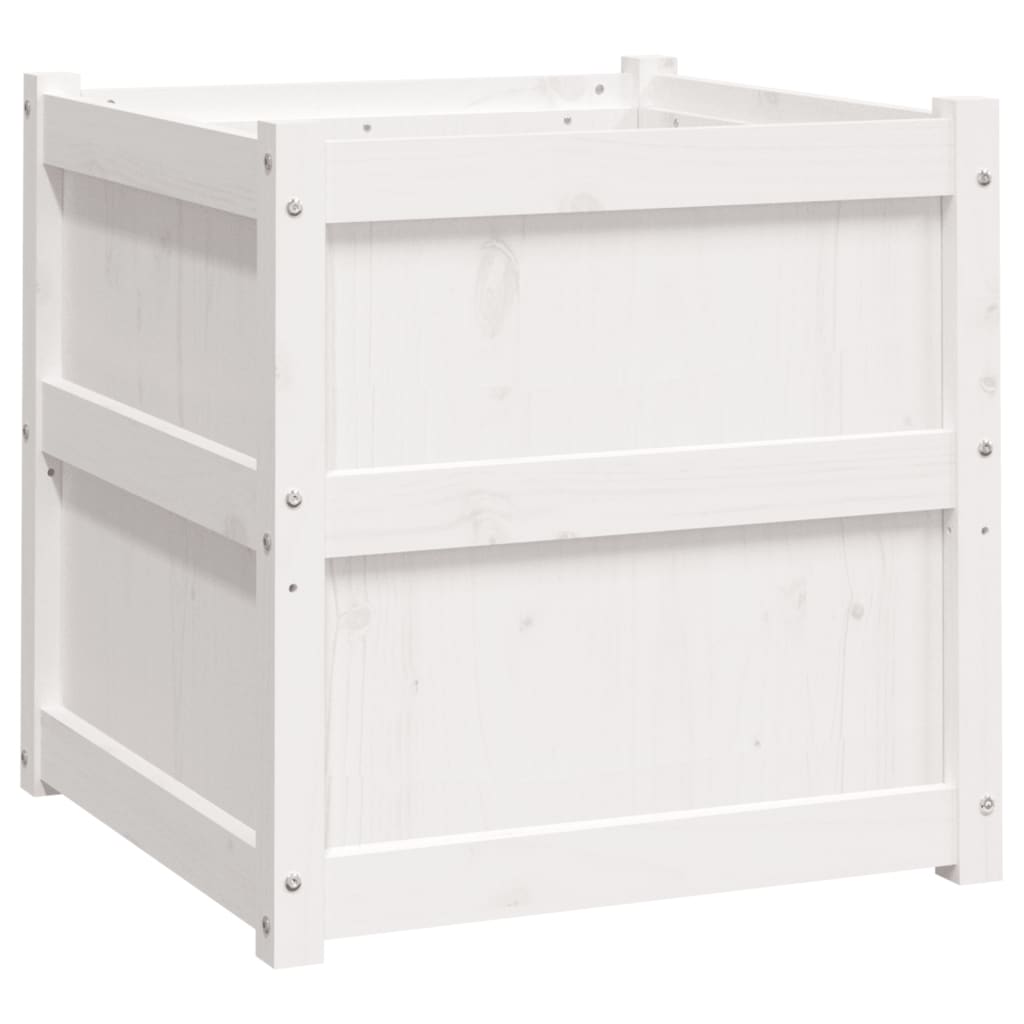 Vidaxx Pflanzgefäß 60x60x60 cm massives Kiefernholz weiß