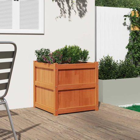 Vidaxx Pflanzgefäß 60x60x60 cm massives Kiefernholz, braun gewaschen