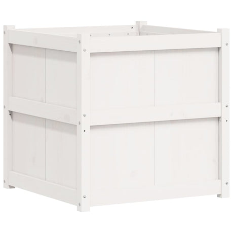 Vidaxx Pflanzgefäß 70x70x70 cm massives Kiefernholz weiß