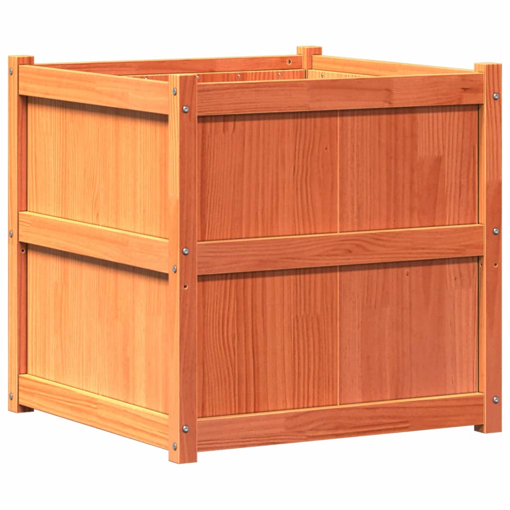 Vidaxx Pflanzgefäß 70x70x70 cm massives Kiefernholz, braun gewaschen
