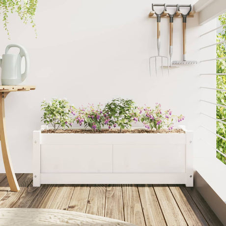 Vidaxx Pflanzgefäß 90x31x31 cm massives Kiefernholz weiß