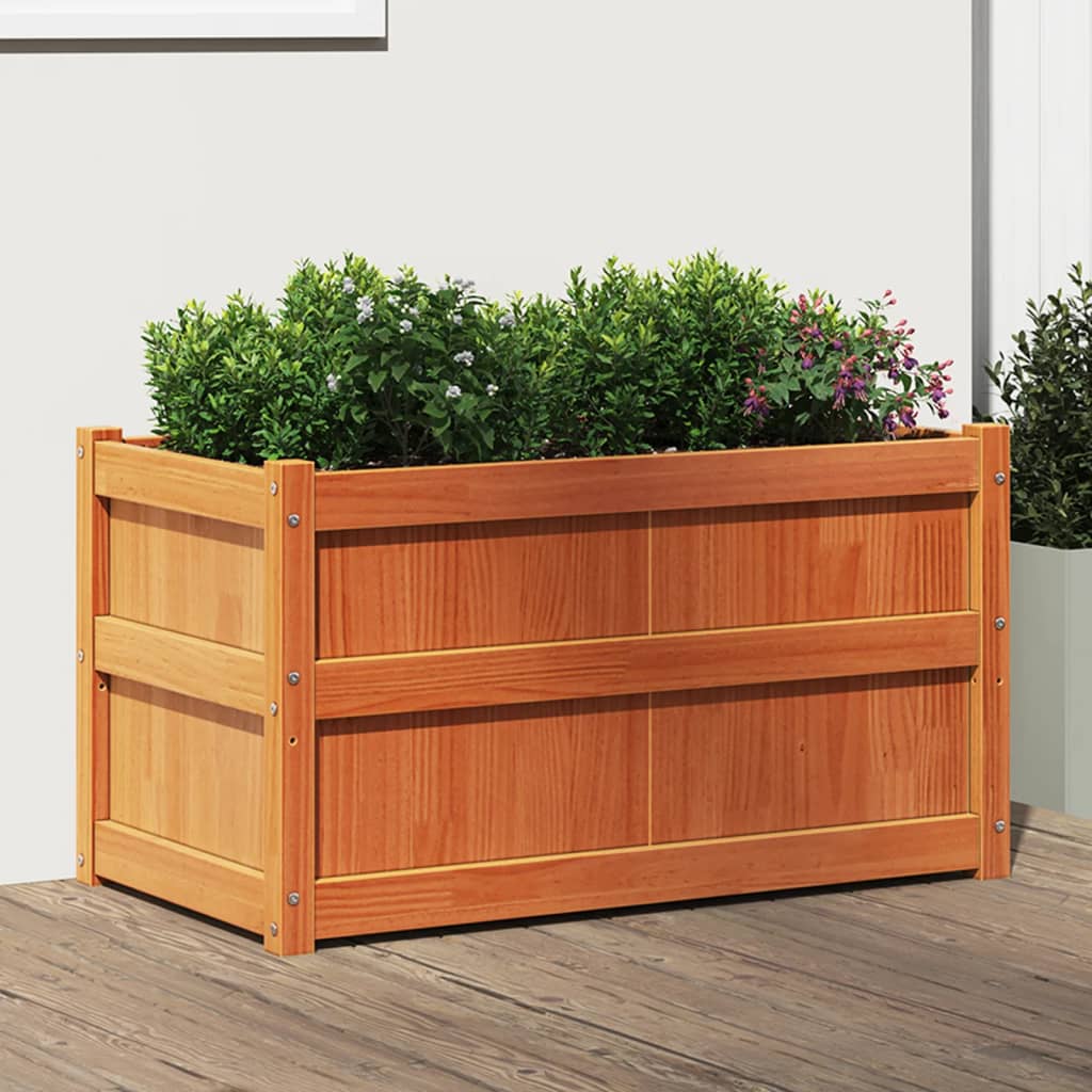 Vidaxx Pflanzgefäß 90x50x50 cm massives Kiefernholz, braun gewaschen