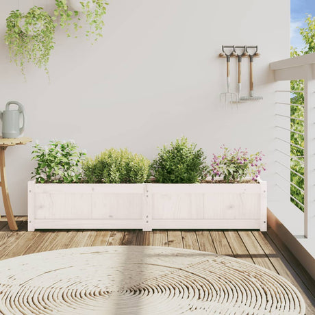 Vidaxx Pflanzgefäß 150x31x31 cm massives Kiefernholz weiß