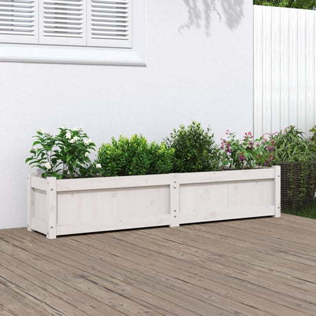 Vidaxx Pflanzgefäß 150x31x31 cm massives Kiefernholz weiß