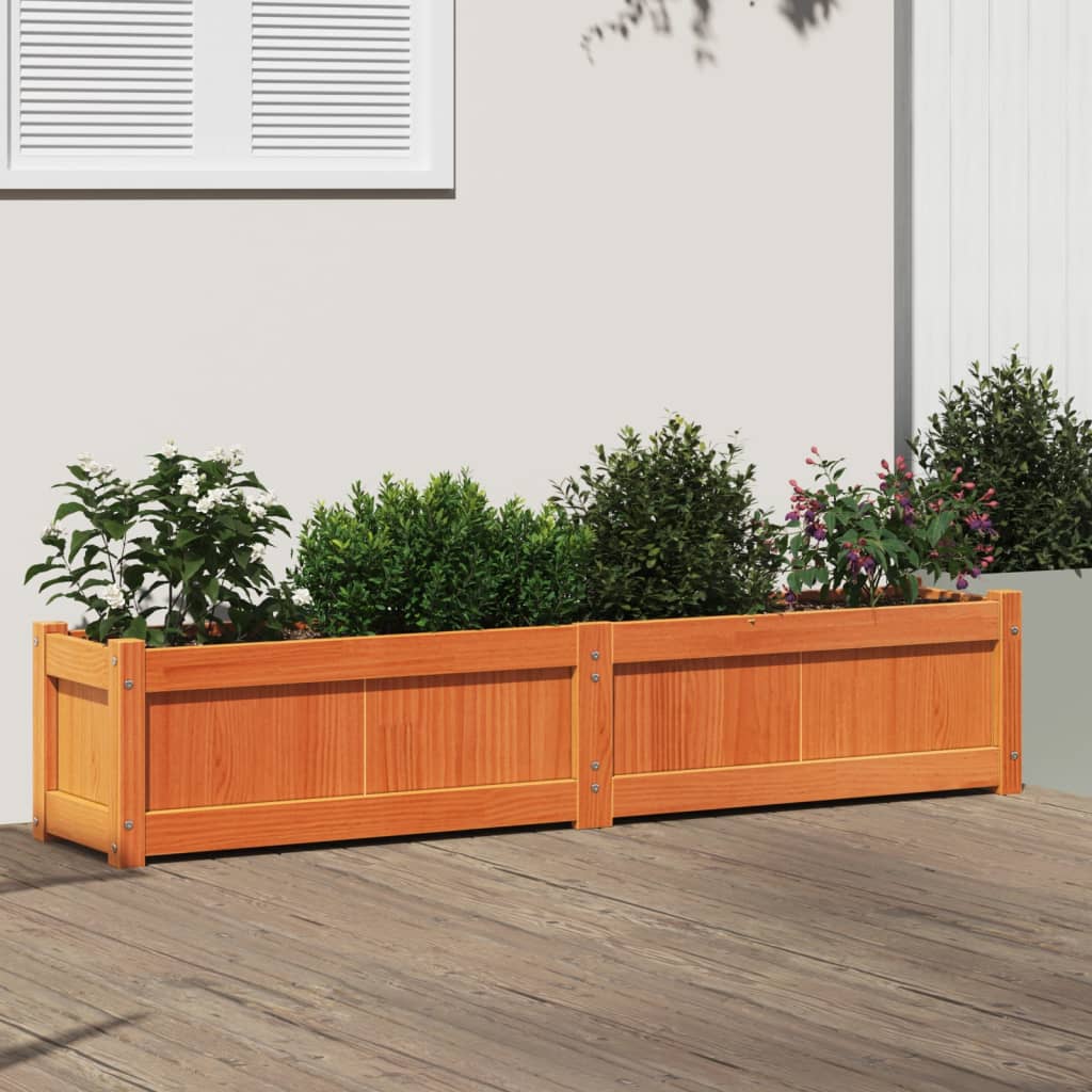 Vidaxx Pflanzgefäß 150x31x31 cm massives Kiefernholz, braun gewaschen