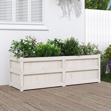 Vidaxx Pflanzgefäß 150x50x50 cm massives Kiefernholz weiß