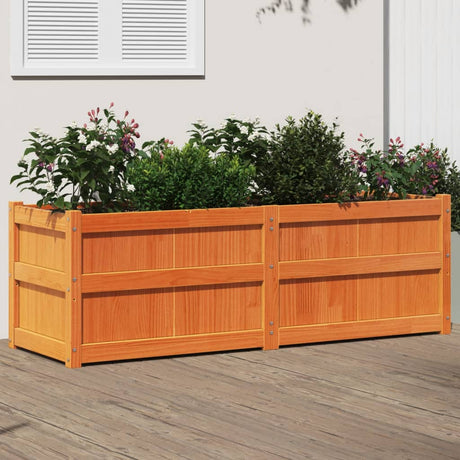 Vidaxx Pflanzgefäß 150x50x50 cm massives Kiefernholz, braun gewaschen