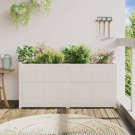 Vidaxx Pflanzgefäß 150x50x70 cm massives Kiefernholz weiß
