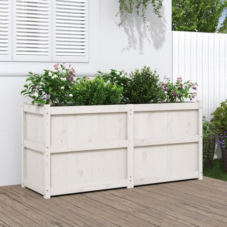 Vidaxx Pflanzgefäß 150x50x70 cm massives Kiefernholz weiß