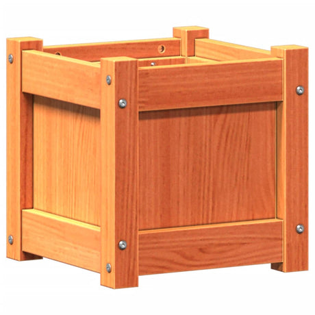 Vidaxx Pflanzgefäß 31x31x31 cm massives Kiefernholz, braun gewaschen