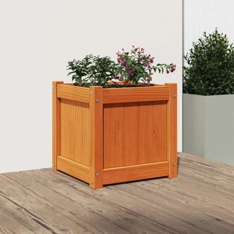 Vidaxx Pflanzgefäß 40x40x40 cm massives Kiefernholz, braun gewaschen