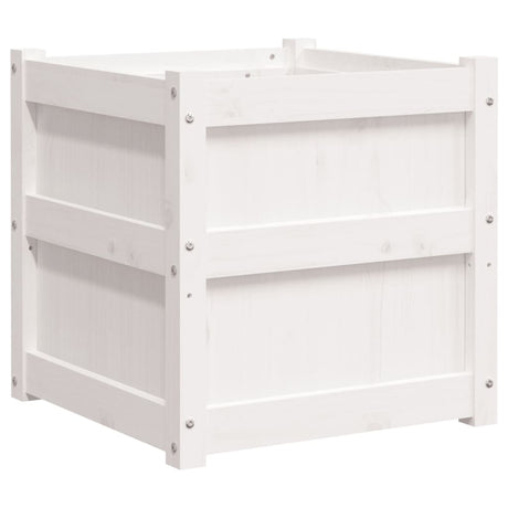 Vidaxx Pflanzgefäß 50x50x50 cm massives Kiefernholz weiß