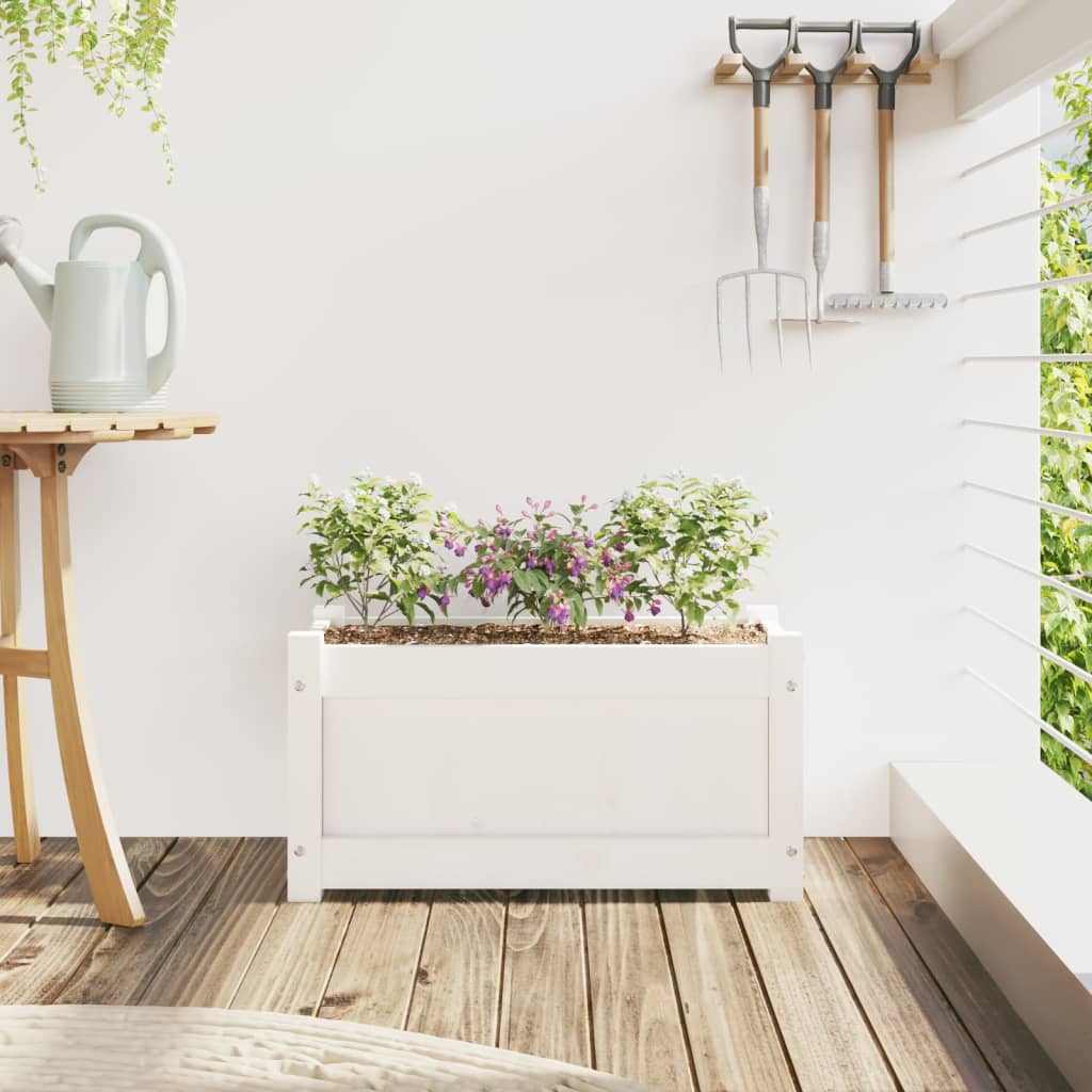 Vidaxx Pflanzgefäß 60x31x31 cm massives Kiefernholz weiß