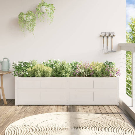 Vidaxx Pflanzgefäß 180x50x50 cm massives Kiefernholz weiß