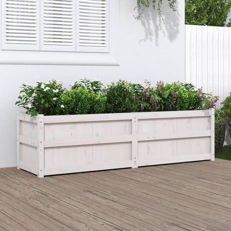Vidaxx Pflanzgefäß 180x50x50 cm massives Kiefernholz weiß