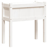 Vidaxx Pflanzgefäß mit Beinen 70x31x70 cm massives Kiefernholz weiß