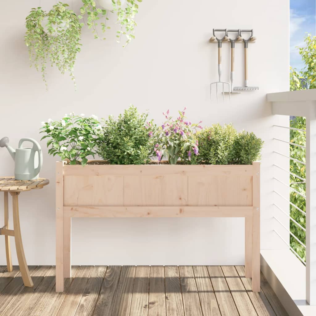 Vidaxx Pflanzgefäß mit Beinen 110x31x70 cm aus massivem Kiefernholz