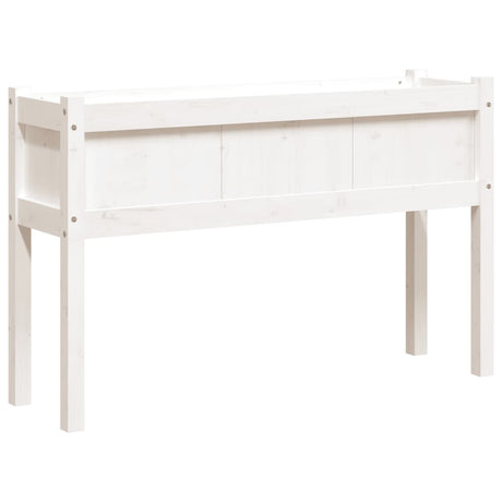 Vidaxx Pflanzgefäß mit Beinen 110x31x70 cm massives Kiefernholz weiß