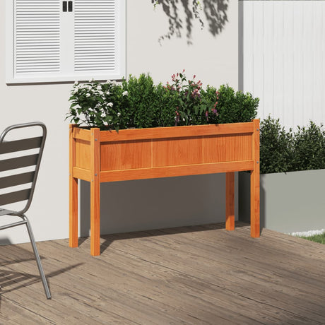 Vidaxx Pflanzgefäß mit Beinen 110x31x70 cm Kiefernholz, braun gewaschen