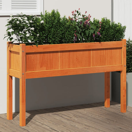 Vidaxx Pflanzgefäß mit Beinen 110x31x70 cm Kiefernholz, braun gewaschen