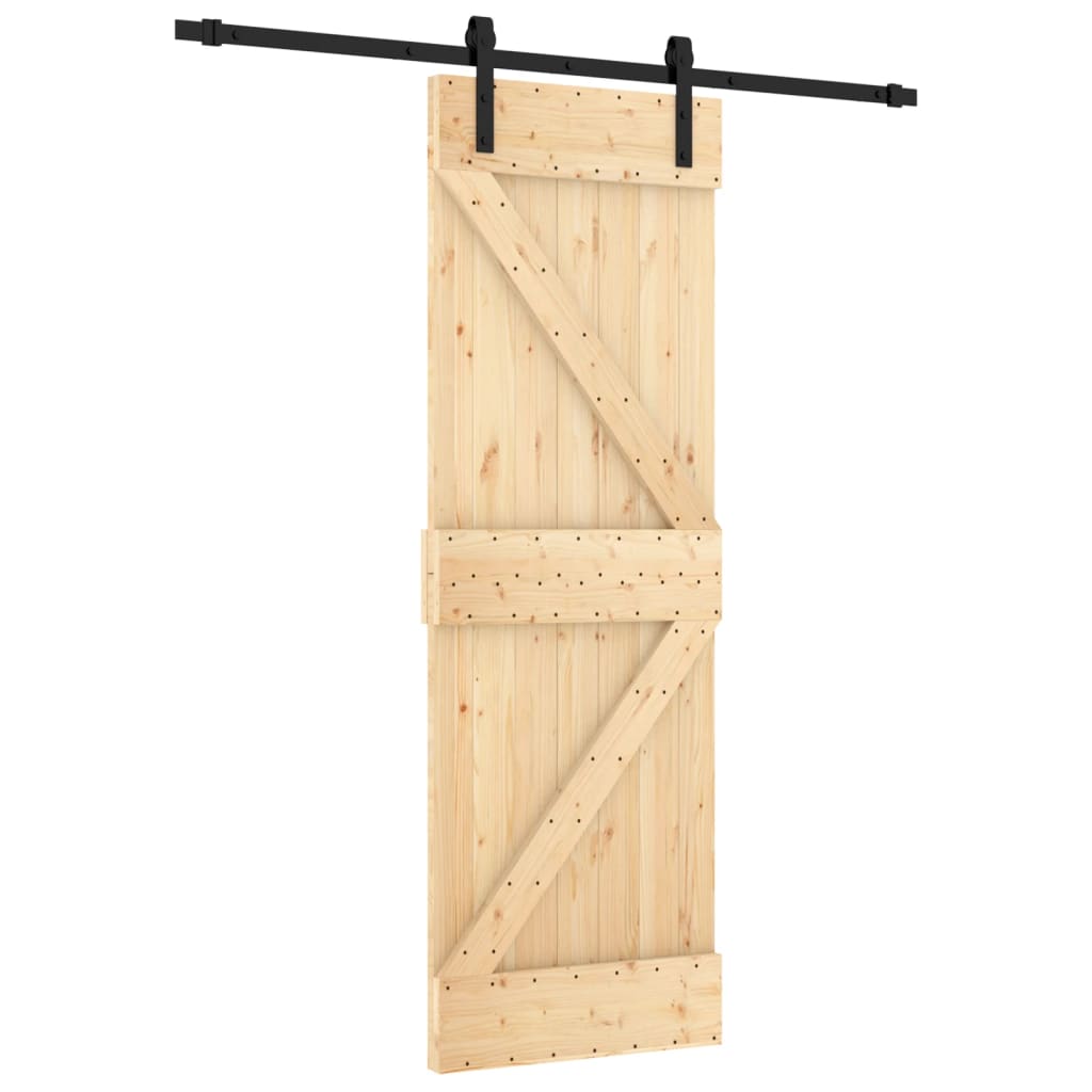 VidaXL Schiebetür mit Beschlägen 70x210 cm massives Kiefernholz