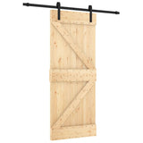 VidaXL Schiebetür mit Beschlägen 85x210 cm massives Kiefernholz